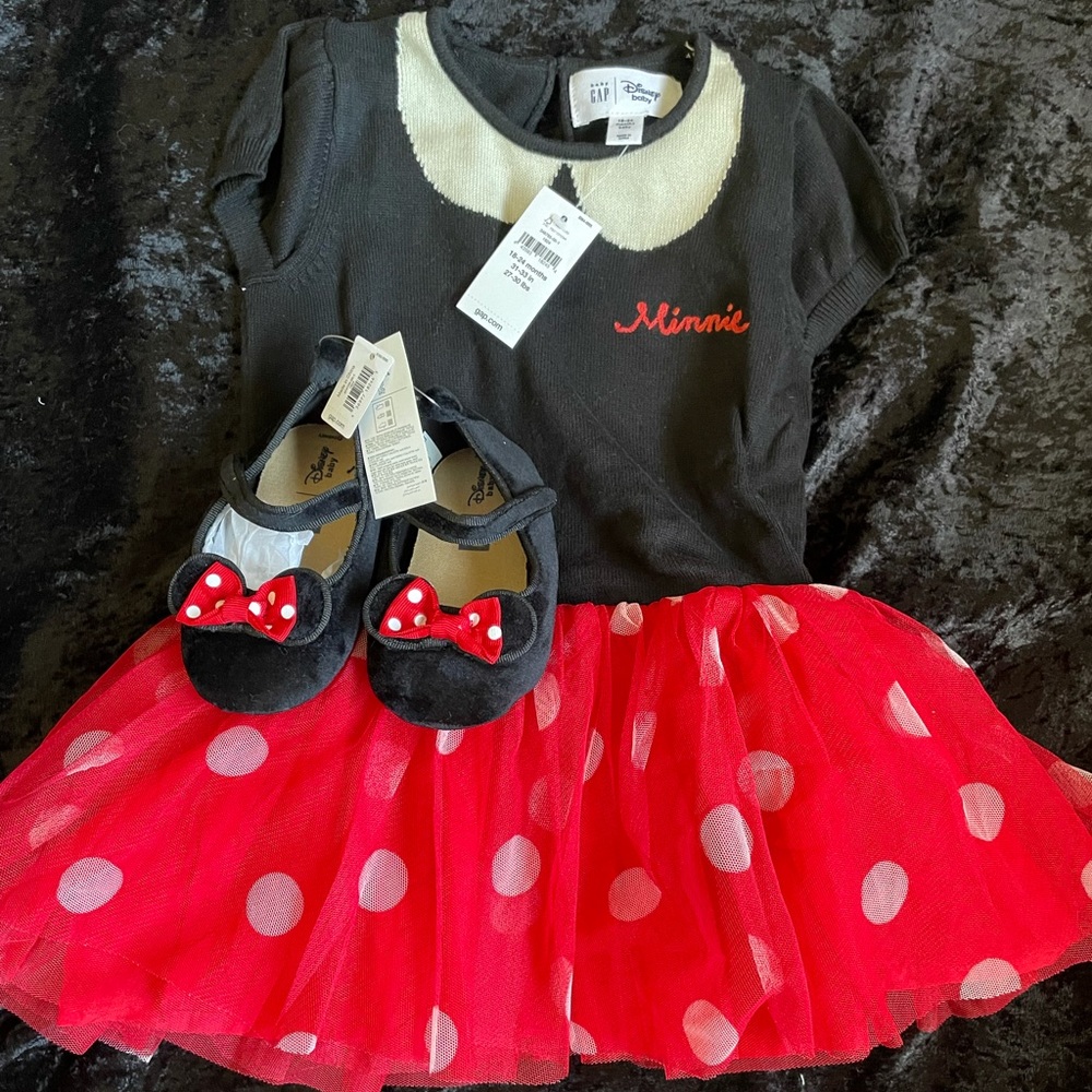 Baby Gap Minnie Mouse Dress & Shoes (NWT)